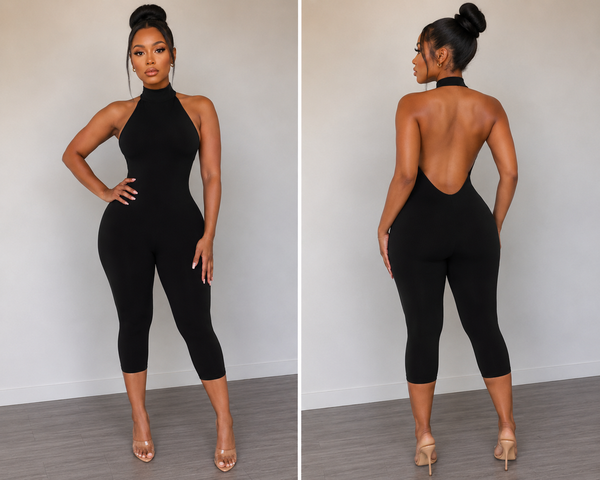 Leticia- Ribbed Capri Jumpsuit&nbsp;