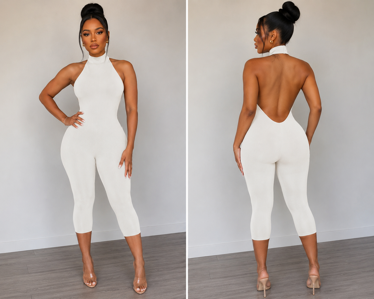 Leticia- Ribbed Capri Jumpsuit&nbsp;