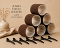 Jumbo Velvet Rollers- Café (Coffee Brown)