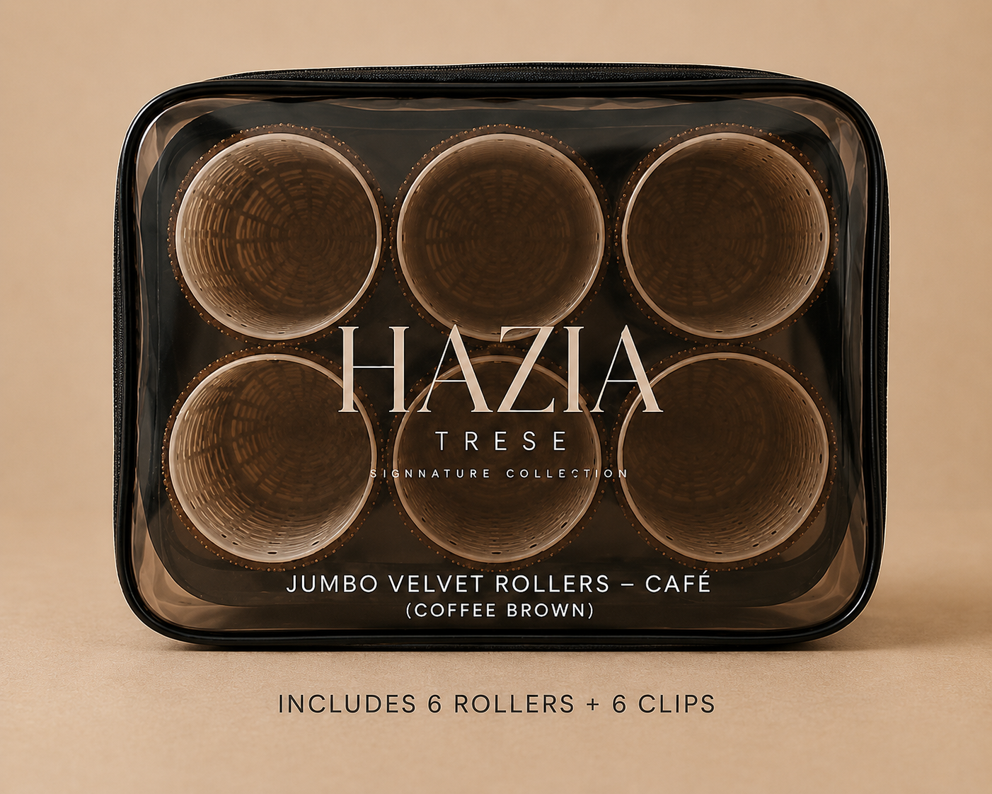 Jumbo Velvet Rollers- Café (Coffee Brown)